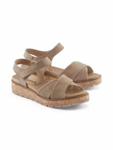 Hallux-Sandale Weichfußbett Beige