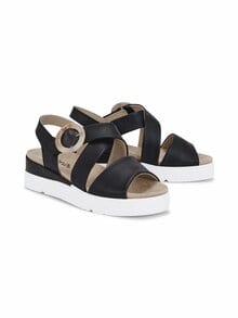 Hallux-Klettsandale Keilabsatz Schwarz