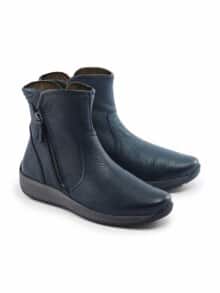 Hirschleder-Bootie Warmfutter Blau