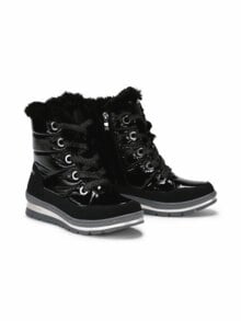 Aquastop-Stiefelette Teddyfutter Schwarz