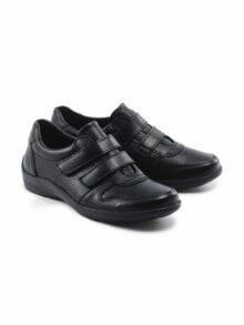 Hirschleder-Klettslipper Schwarz