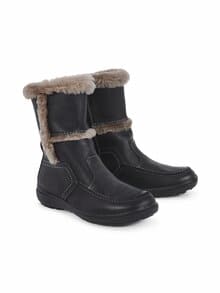 Lammfell-Stiefel Schwarz
