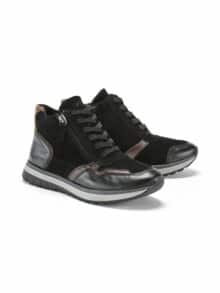 Hallux-Reißverschluss Bootie Schwarz-Bronze