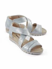 Hallux Sandalenschuh Grau Metallic