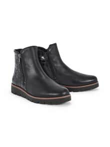 Hallux-Stiefelette Kroko Schwarz