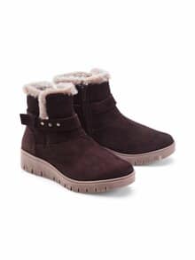 Thermo-Bootie Rutschsicher Braun