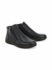 Hallux-Hirschleder-Stiefelette Schwarz