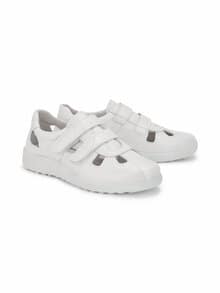 Hirschleder-Klettschuh Komfortweite Weiß