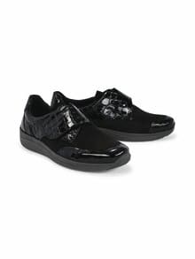 Hallux-Klettschuh Bequemsoft Schwarz-Kroko