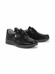 Hallux-Klettschuh Komforweite Schwarz-Lack