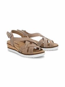 Riemen-Sandale Sitzfest Beige
