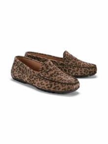 Super-Soft Mokassin Leoprint Braun