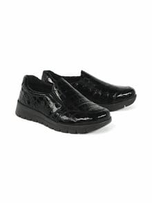 Hallux-Slipper Extraweit Schwarz-Kroko