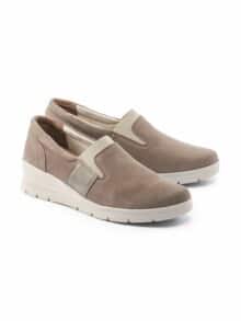 Hallux-Slipper Keilabsatz Beige