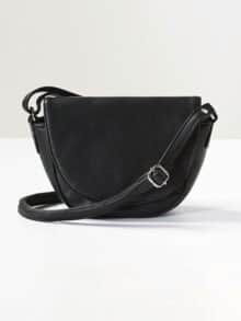 Leder-Umhängetasche Rom Schwarz