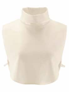 Rollkragen-Einsatz Jersey Weiß