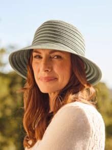 Streifen-Hut-knautschbar Oliv