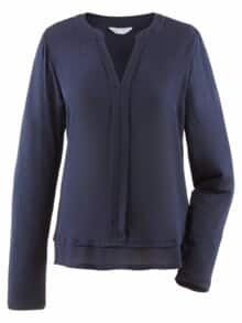 Langarm-Bluse Pflegeleicht Marine