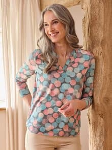 Jersey Blusenshirt Aquarell Multicolor