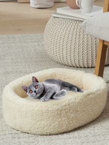 Schurwoll-Körbchen Hund&Katze Natur