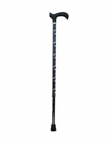 Gastrock Alu-Spazierstock Schwarz-Weiß