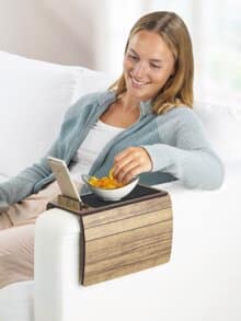 Sofa-Tablett rutschfest Braun-Schwarz