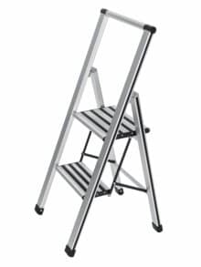 Alu-Klapptrittleiter Premium Silber-Schwarz