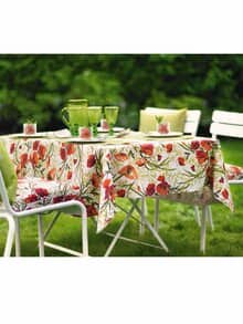 Sander Tischdecke Eckig Abwaschbar Rot-Natur