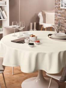 Sander-Tischdecke Fleckschutz Rund Ecru