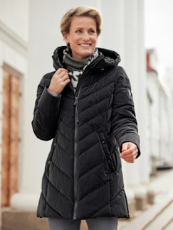 Edel-Steppjacke Samt-Optik schwarz Detail 1