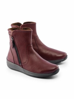 Hirschleder-Bootie Warmfutter Bordeaux Detail 1