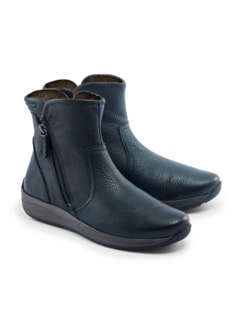 Hirschleder-Bootie Warmfutter Blau Detail 1