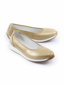 Hirschleder-Ballerina Beige Detail 1