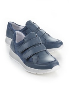 Klett-Sneaker Komfort Jeansblau Detail 1