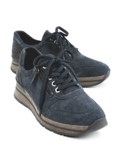 Reißverschluss-Sneaker Fußwarm Blau Detail 1