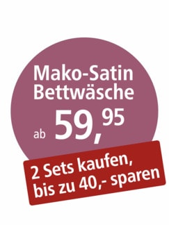 Mako-Satin-Baumwoll-Bettwäsche-Set
