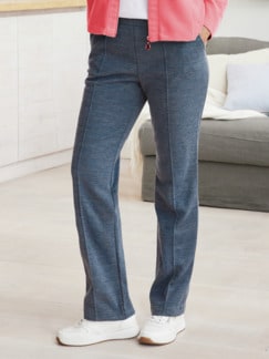 Schurwoll-Hose Jersey Jeansblau Detail 1