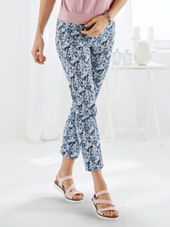 7/8-Bequembundhose Blaue Blüte 7/8-Bequembundhose Blaue Blüte
