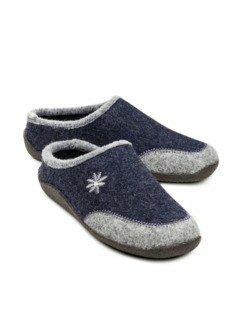 Wollfilz-Pantolette Edelweiß Blau Detail 1