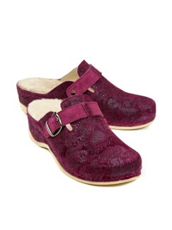 Lammfell-Clog Bordeaux Detail 1