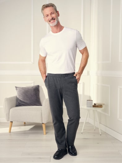 Herren-Jersey-Haushose Anthrazit meliert