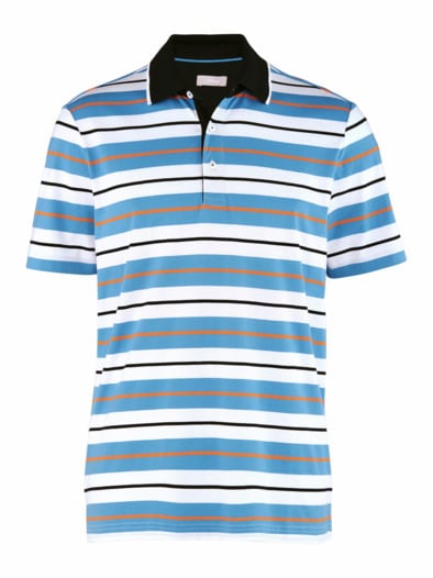 Kurzarm-Poloshirt Streifen Blau gestreift