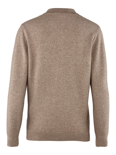 Polo-Pullover Wollstruktur Beige