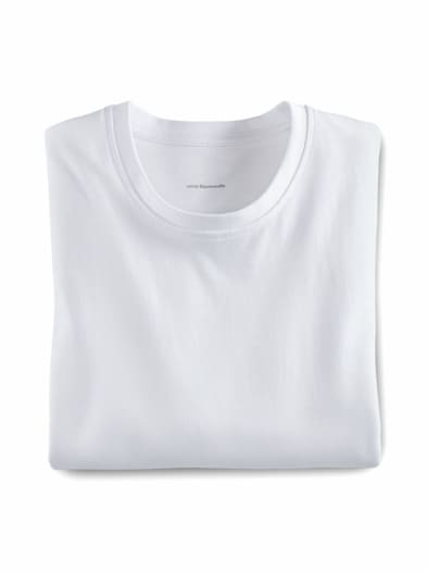 Halbarm-Shirt Baumwolle Weiß