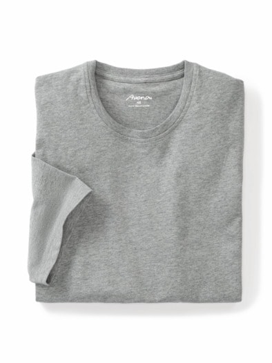 Halbarm-Shirt Baumwolle Mittelgrau