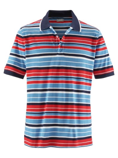 Poloshirt Bio-Baumwolle Hellblau gestr.