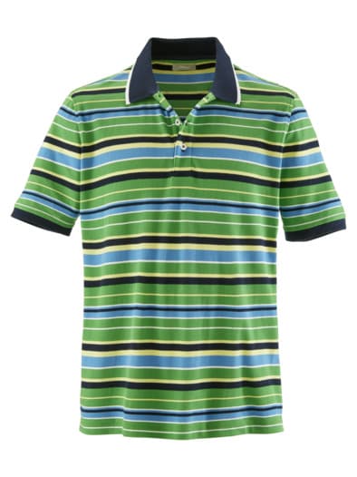 Poloshirt Bio-Baumwolle Grün gestreift