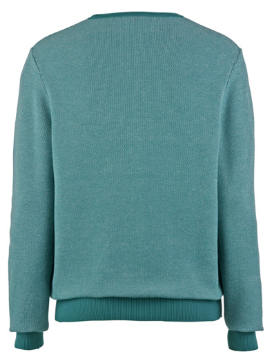 Struktur-Pullover Pima-Baumwolle Petrol