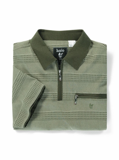 Strick-Poloshirt Olive