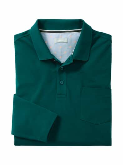 Langarm Polo Pima Cotton Dunkelgrün